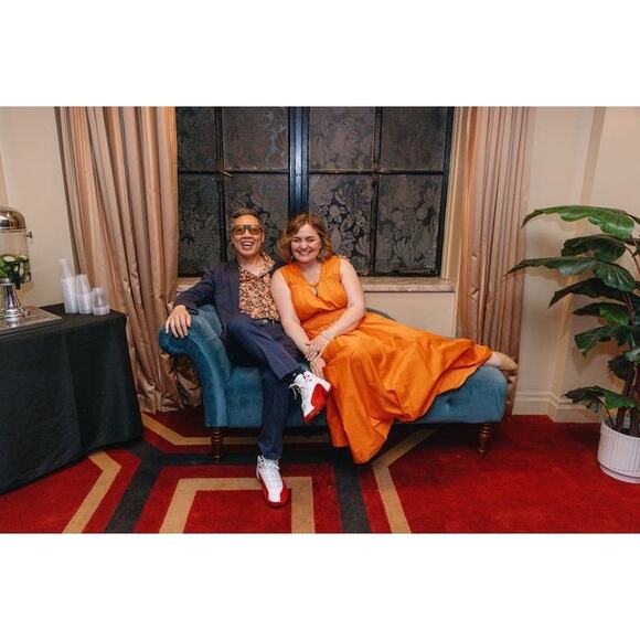 ROKSANDA x RTR Women's Orange Smocked Waist V-Neck Sleeveless Maxi Dress Size 4 - Picture 15 of 16